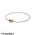 Pandora Jewelry Bracelets Bangle Silver Bangle Charm Bracelet With 14K Gold Clasp Official