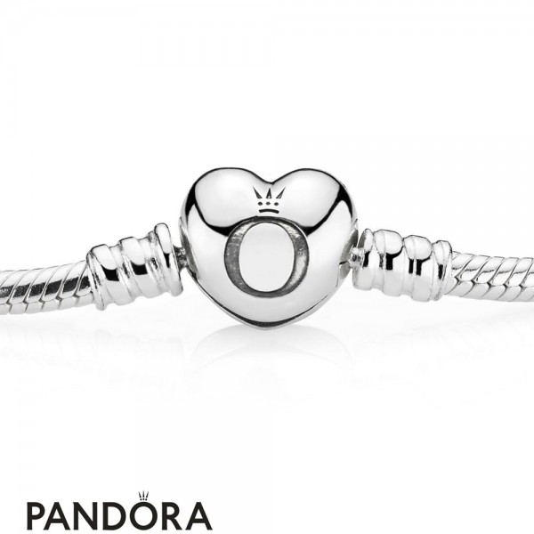 Pandora Jewelry Bracelets Classic Silver Charm Bracelet With Heart Clasp Official