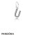 Pandora Jewelry Alphabet Symbols Charms Letter U Pendant Charm Clear Cz Official