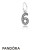 Pandora Jewelry Alphabet Symbols Charms Number 6 Pendant Charm Clear Cz Official