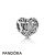 Pandora Jewelry Birthday Charms June Signature Heart Charm Grey Moonstone Official