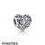 Pandora Jewelry Birthday Charms March Signature Heart Charm Aqua Blue Crystal Official