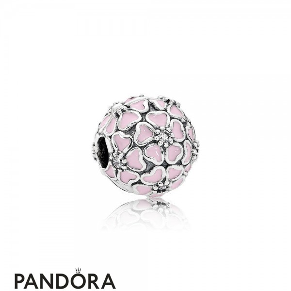 Pandora Jewelry Clips Charms Cherry Blossom Clip Soft Pink Enamel Clear Cz Official