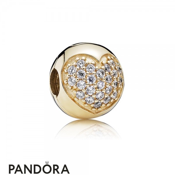 Pandora Jewelry Clips Charms Love Of My Life Clip Clear Cz 14K Gold Official
