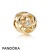 Pandora Jewelry Contemporary Charms Loving Bloom Charm 14K Gold Clear Cz Official