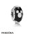 Women's Pandora Jewelry Disney Mickey Silver Charm With Black And White Murano Glass Official