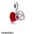 Women's Pandora Jewelry Double Happiness Heart Hanging Charm Official