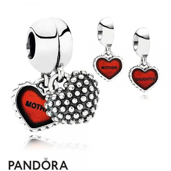 Pandora Jewelry Family Charms Piece Of My Heart Daughter Two Part Pendant Charm Red Enamel Official