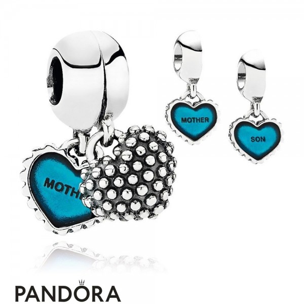 Pandora Jewelry Family Charms Piece Of My Heart Son Two Part Pendant Charm Turquoise Enamel Official