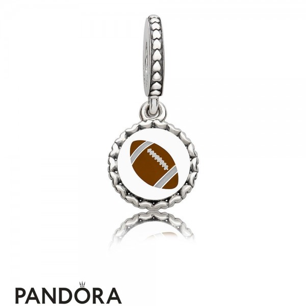 Women's Pandora Jewelry Football Dangle Charm Mixed Enamel Official