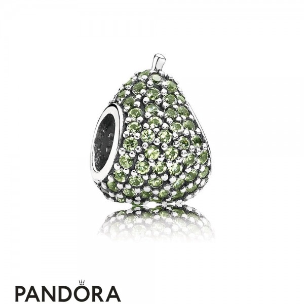 Women's Pandora Jewelry Green Pave Pear Charm Official