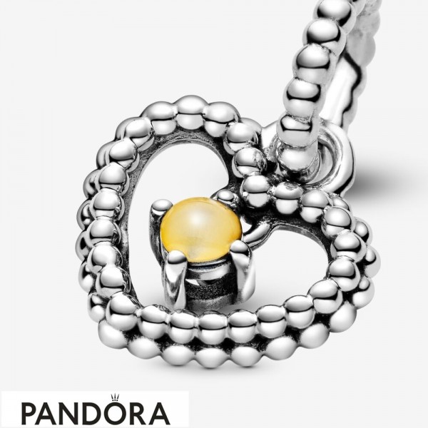 Women's Pandora Jewelry Honey Beaded Heart Dangle Charm Official