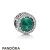 Women's Pandora Jewelry Inspiration Winter Collection Radiant Hearts Charm Sea Green Crystals Official