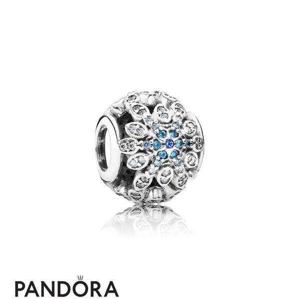 Pandora Jewelry Nature Charms Crystalized Snowflakes Charm Blue Crystals Clear Cz Official