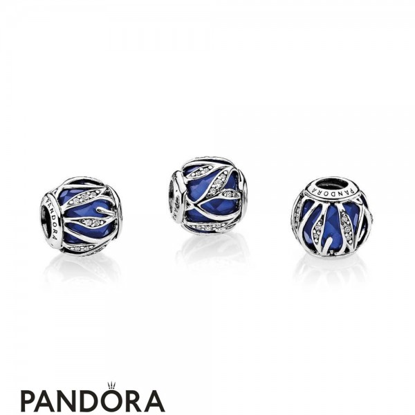 Pandora Jewelry Nature Charms Nature's Radiance Charm Royal Blue Crystal Clear Cz Official