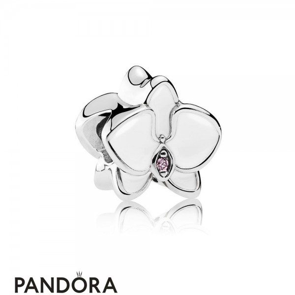 Pandora Jewelry Nature Charms Orchid Charm White Enamel Orchid Cz Official