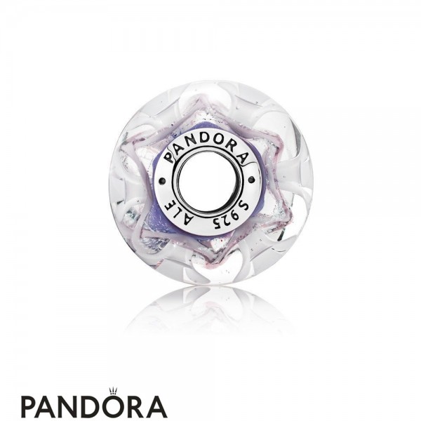 Pandora Jewelry Nature Charms Purple Field Of Flowers Charm Murano Glass Official