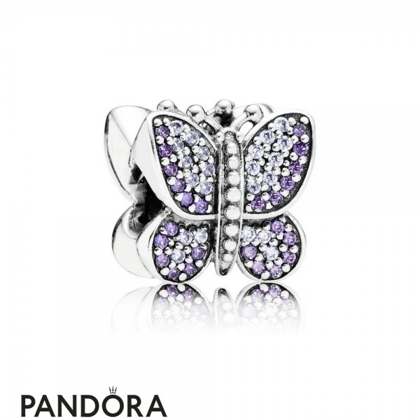 Pandora Jewelry Nature Charms Sparkling Butterfly Charm Purple Cz Official