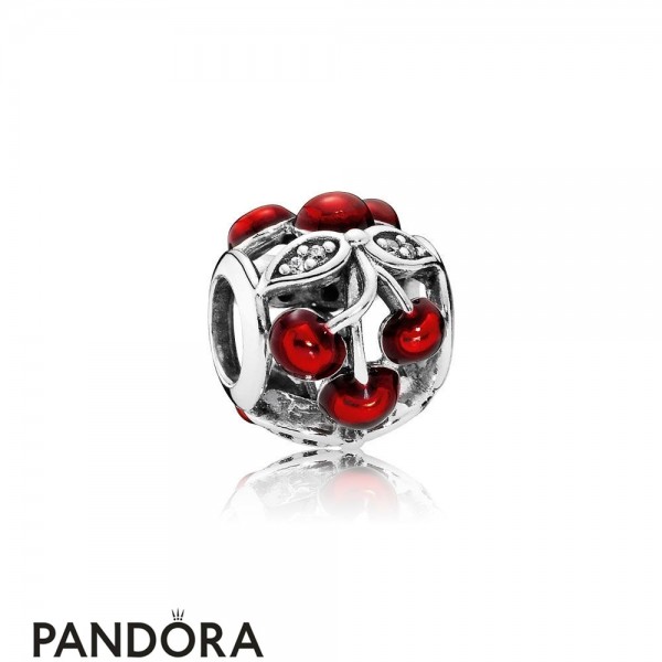 Pandora Jewelry Nature Charms Sweet Cherries Charm Glossy Red Enamel Clear Cz Official