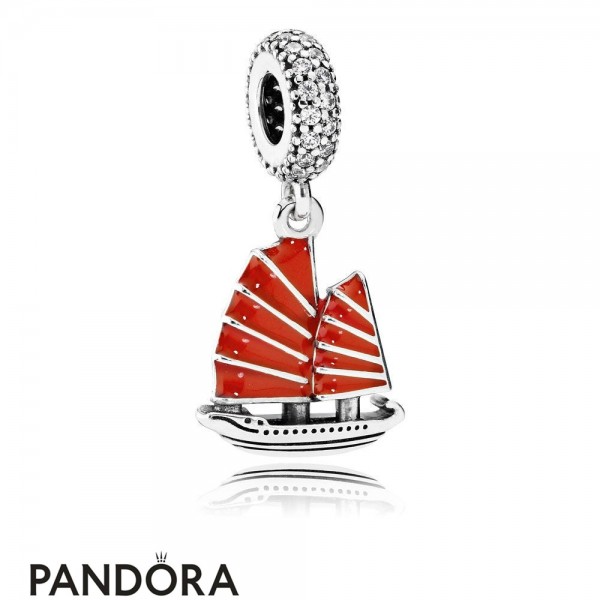 Pandora Jewelry Passions Charms Nautical Chinese Junk Ship Pendant Charm Red Enamel Clear Cz Official