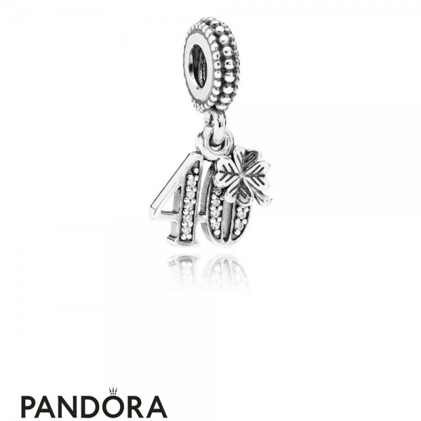 Pandora Jewelry Pendant Charms 40 Years Of Love Pendant Charm Clear Cz Official
