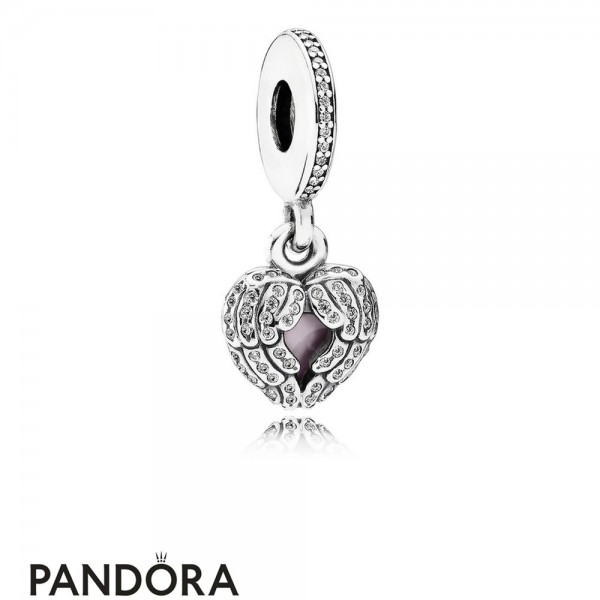 Pandora Jewelry Pendant Charms Angel Wings Pendant Charm Clear Cz Pink Enamel Official