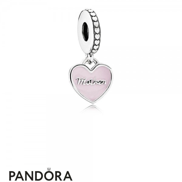 Pandora Jewelry Pendant Charms Mother Daughter Hearts Pendant Charm Soft Pink Enamel Clear Cz Official