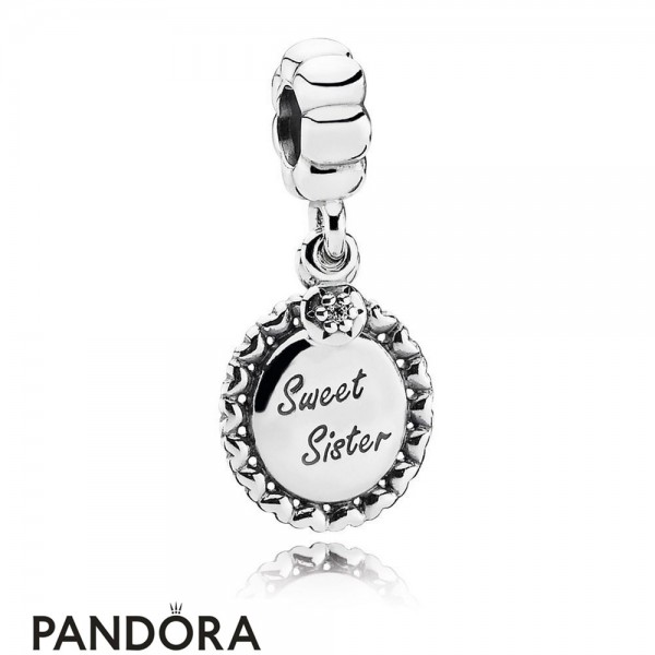 Pandora Jewelry Pendant Charms Sweet Sister Pendant Charm Clear Cz Official