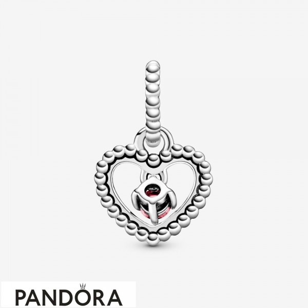 Women's Pandora Jewelry Petal Pink Beaded Heart Dangle Charm Official