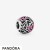 Women's Pandora Jewelry Pink Openwork Hearts Sketch Charm Official