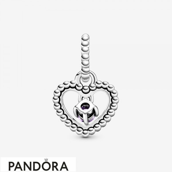 Women's Pandora Jewelry Purple Beaded Heart Dangle Charm Official