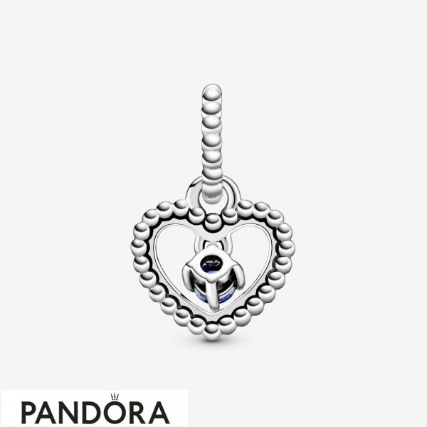 Women's Pandora Jewelry Sea Blue Beaded Heart Dangle Charm Official