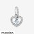 Women's Pandora Jewelry Sky Blue Beaded Heart Dangle Charm Official