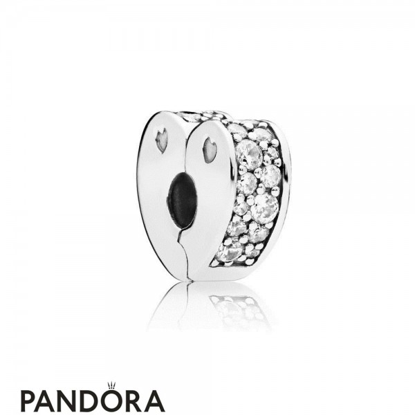 Women's Pandora Jewelry Official Sparkling Arcs Of Love Spacer Clip Official
