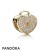 Pandora Jewelry Sparkling Paves Charms Heart Lock Charm Clear Cz 14K Gold Official