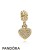 Pandora Jewelry Sparkling Paves Charms Pave Hanging Heart Pendant Charm 14K Gold Diamond Official