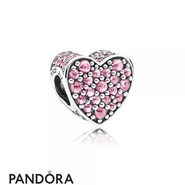 Pandora Jewelry Sparkling Paves Charms Pink Dazzling Heart Charm Pink Cz Official