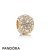 Pandora Jewelry Sparkling Paves Charms Shimmering Droplets Charm 14K Gold Clear Cz Official