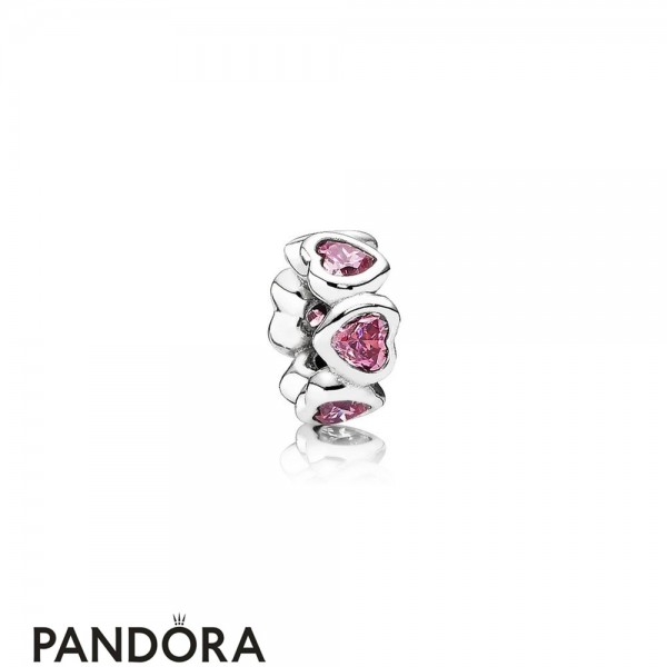 Pandora Jewelry Sparkling Paves Charms Space In My Heart Spacer Fancy Pink Cz Official