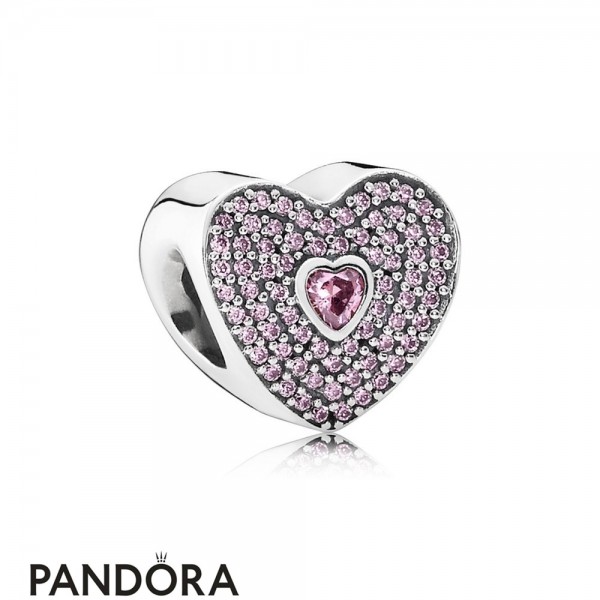 Pandora Jewelry Sparkling Paves Charms Sweetheart Charm Fancy Pink Cz Official