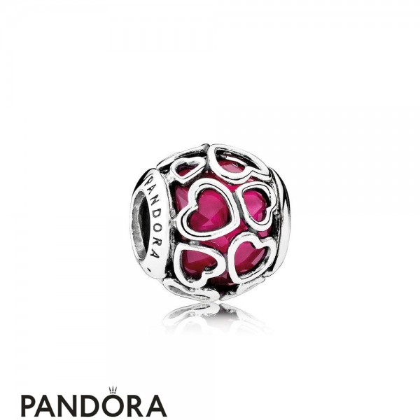 Pandora Jewelry Symbols Of Love Charms Cerise Encased In Love Charm Cerise Crystal Official