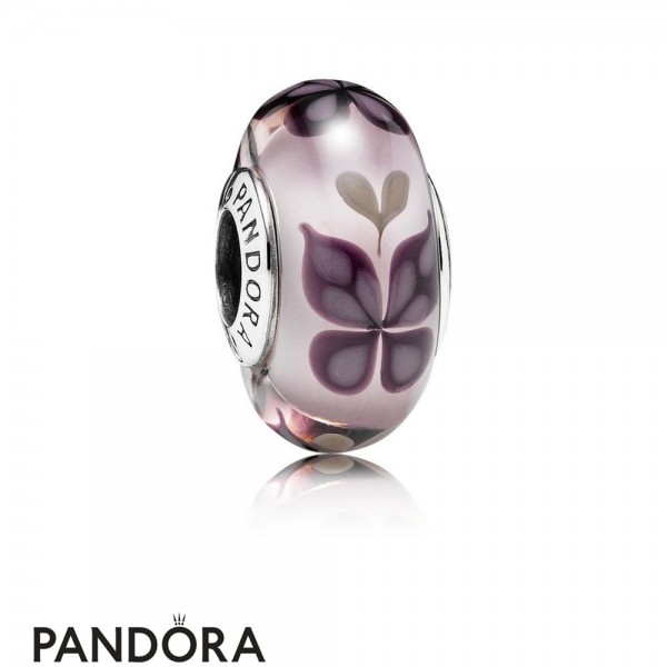 Pandora Jewelry Touch Of Color Charms Pink Butterfly Kisses Charm Murano Glass Official