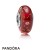 Pandora Jewelry Touch Of Color Charms Red Effervescence Charm Murano Glass Clear Cz Official