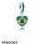 Pandora Jewelry Vacation Travel Charms Brazil Heart Flag Pendant Charm Mixed Enamels Official
