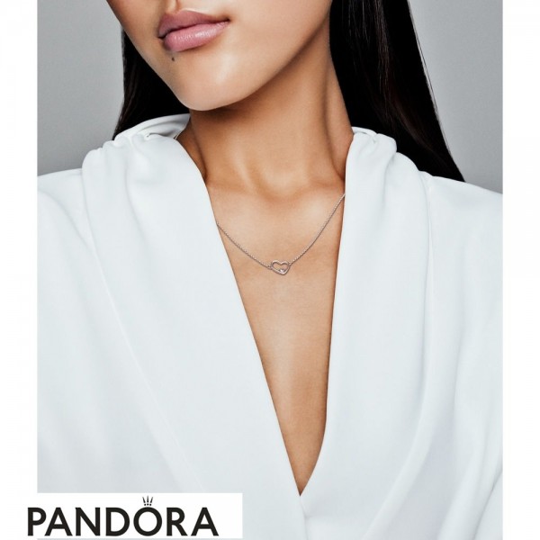 Pandora Jewelry Asymmetric Hearts Of Love Necklace Official
