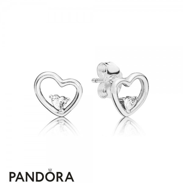 Pandora Jewelry Asymmetric Hearts Of Love Stud Earrings Official