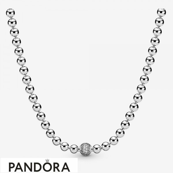 Women's Pandora Jewelry Beads & Pave Necklace Official
