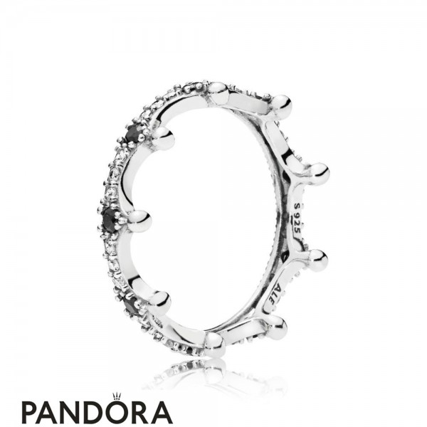 Women's Pandora Jewelry Black Enchanted Crown Ring Official