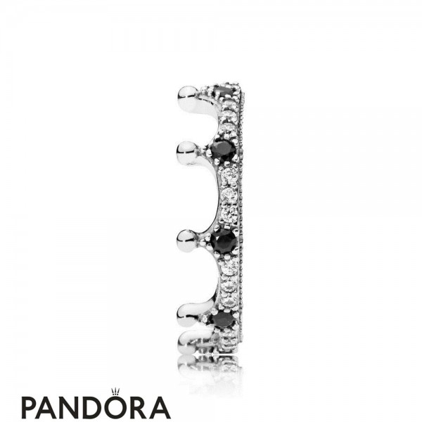 Women's Pandora Jewelry Black Enchanted Crown Ring Official