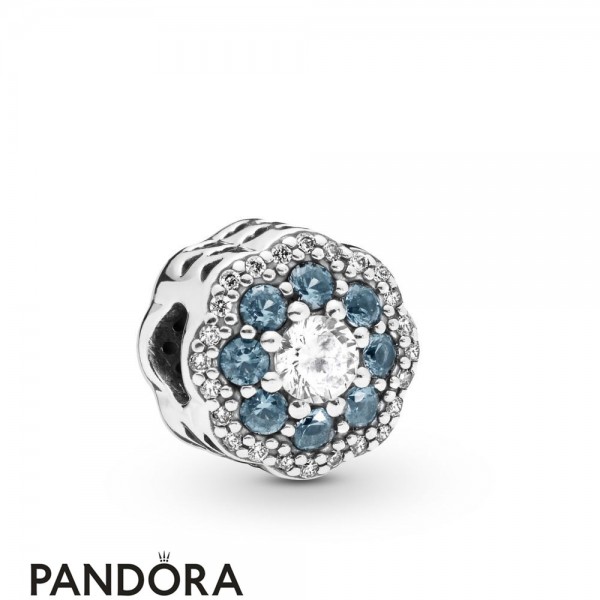 Pandora Jewelry Blue Sparkle Flower Charm Official